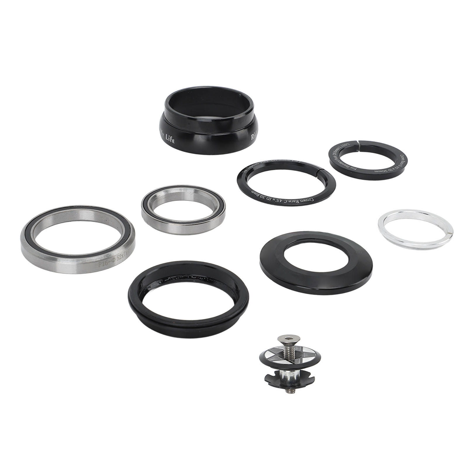 Steuersatz Für Fahrräder Aus Aluminiumlegierung Mit Sternmutter Und Doppelt Abgedichtetem Lager, Zubehör Für 44-50,6 Mm Konischen Gabelschaft Und 1,5 Zoll Vorderradgabel.