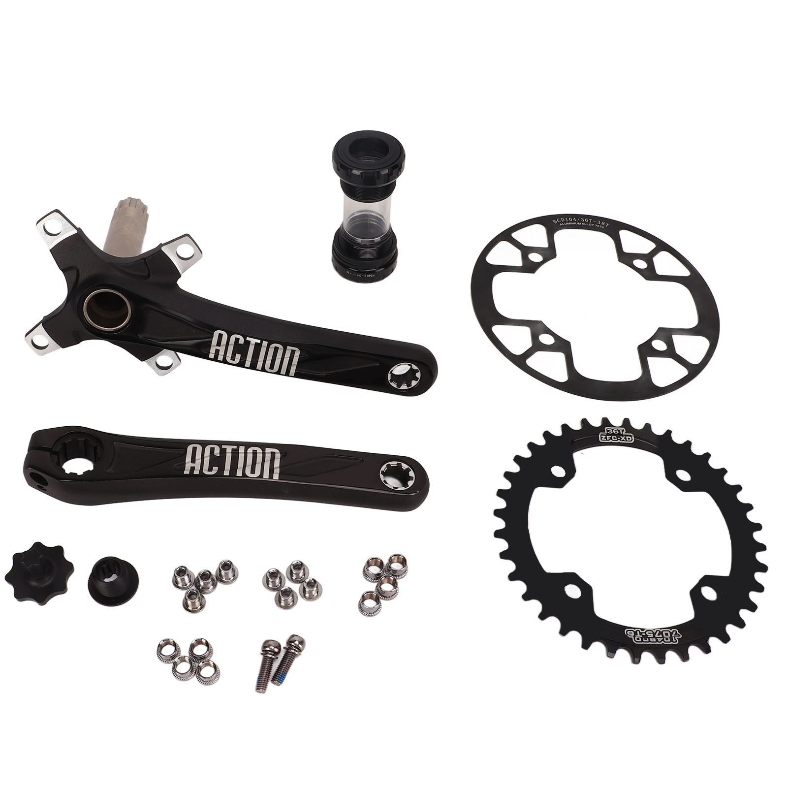 Hohlkurbelgarnitur Für Mountainbikes, Aus Hochfester Aluminiumlegierung, Mit Tretlager.
