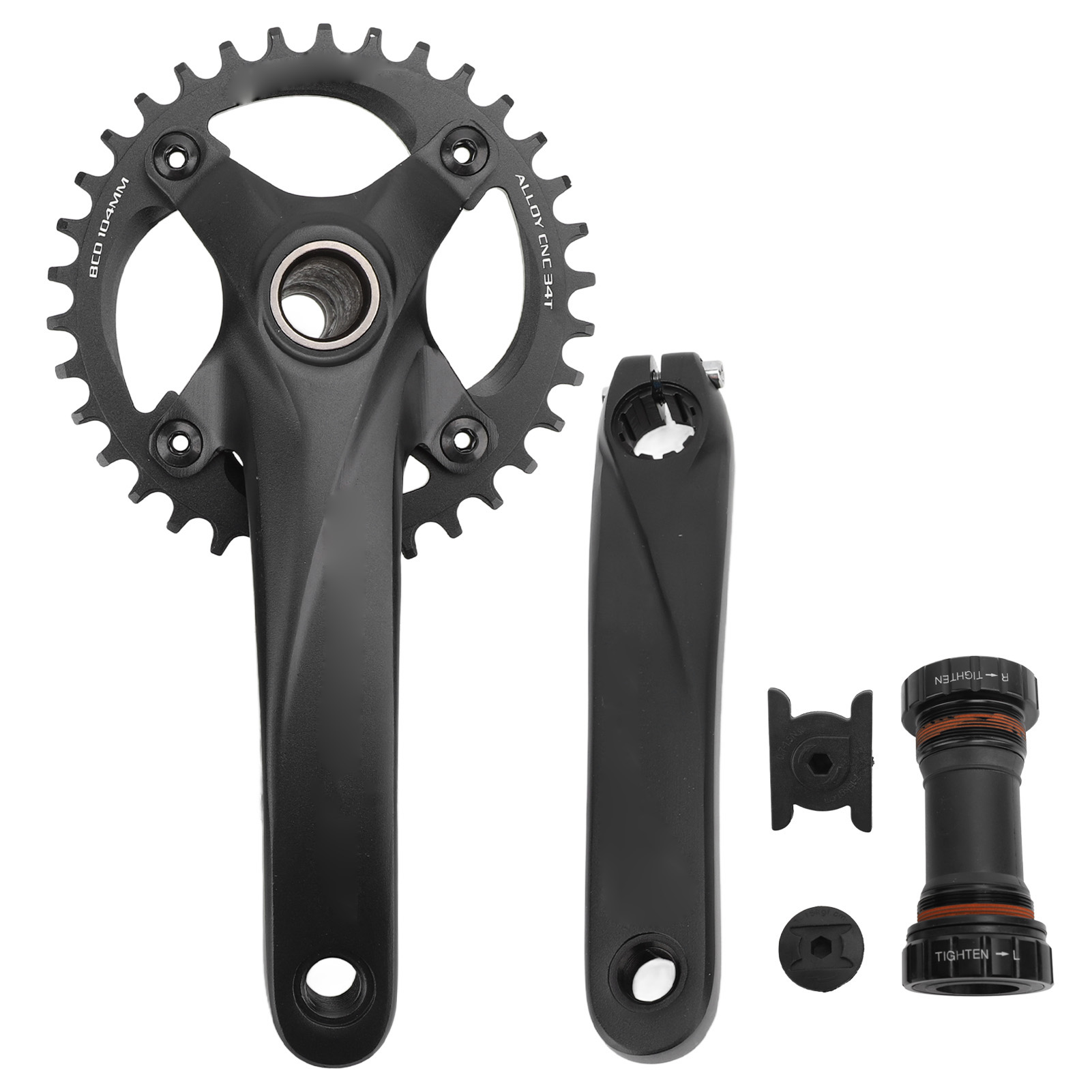 34-zahn-fahrradkurbelgarnitur, Hohles Kettenblatt Aus Aluminiumlegierung, Integriert, Cnc-gefräst, Leicht, Für Mountainbikes