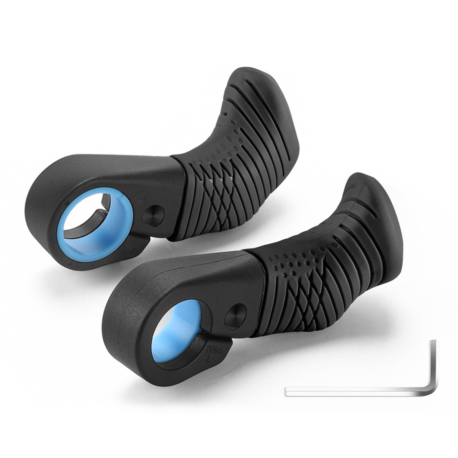 Ergonomische, Leichte Und Verstellbare Fahrradlenkergriffe Mit Daumenauflage, Schwarz.