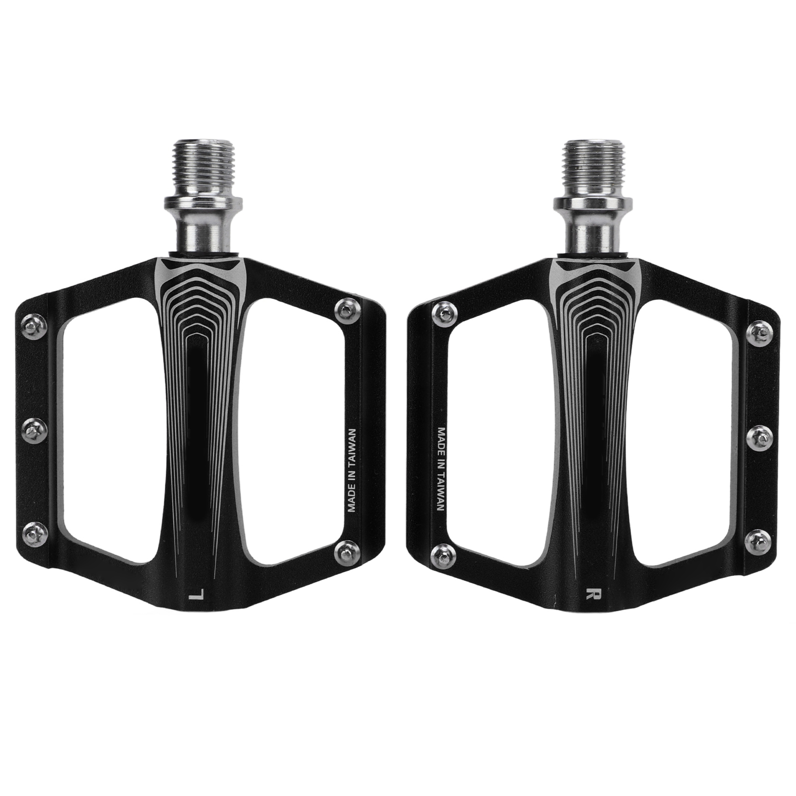 Enlee Fahrradpedale Aus Aluminiumlegierung Mit Du-lagern, Flach, Für Rennräder Und Mountainbikes, Schwarz