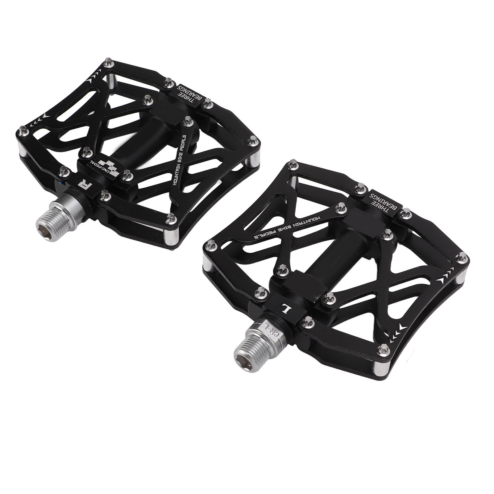 Cnc-gefräste Fahrradpedale Aus Aluminiumlegierung Mit Lagern Für Mountainbikes Und Rennräder, Schwarz