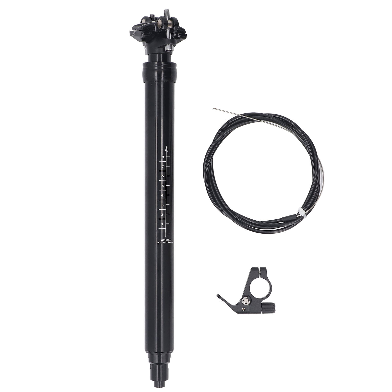 Hydraulische Teleskop-sattelstütze Mit Interner Kabelführung, Aus Aluminiumlegierung, Für Mountainbikes Und Rennräder, 170 Mm Federweg.
