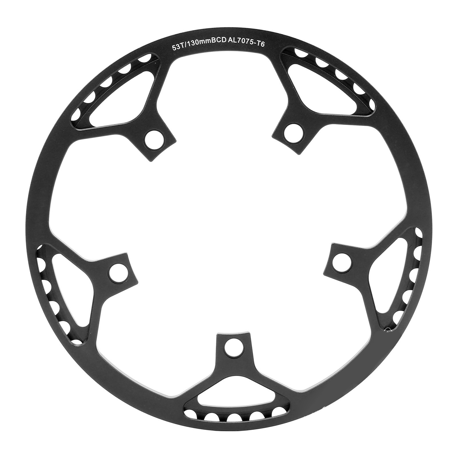 Cnc-gefrästes Kettenblatt Aus Aluminiumlegierung Für Falträder, Verschleißfest Und Schützend, 53 Zähne, Rund, Schwarz