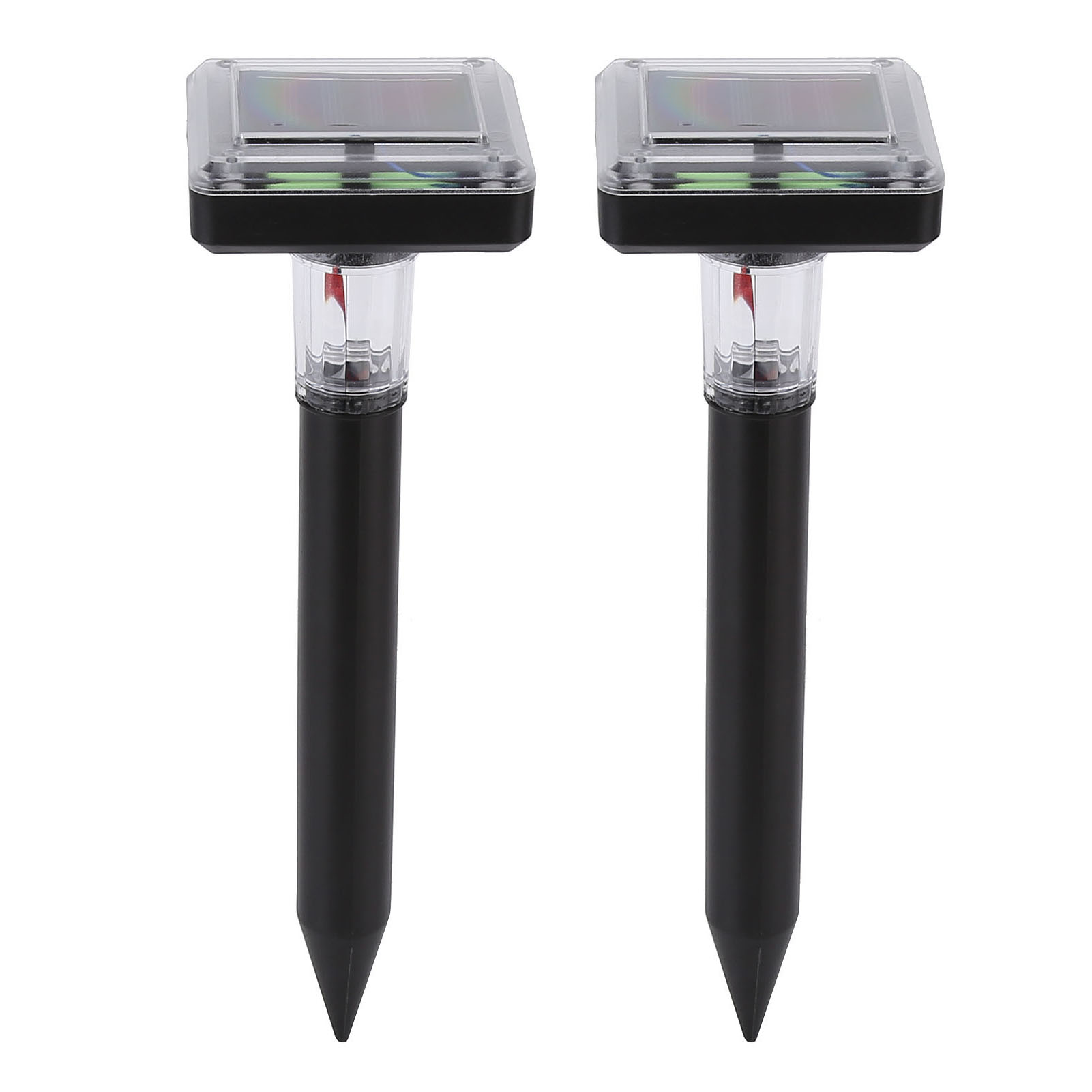 Set Aus 2 Ultraschall-led-maulwurfsvertreibern, Solarbetrieben, Sicher, Tragbar, Robust Und Langlebig, Für Hotels, Villen Und Gärten.