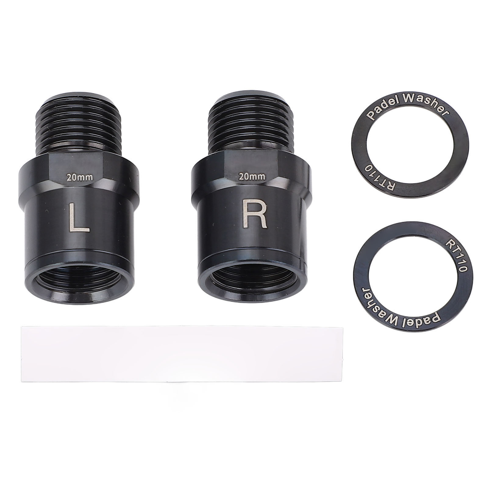 Set Aus 2 Fahrradpedalverlängerungen Mit Unterlegscheiben, Schwarz, 20 Mm (0,79 Zoll), Aus Cnc-gefräster Titanlegierung, Für Mountainbikes Und Rennräder.