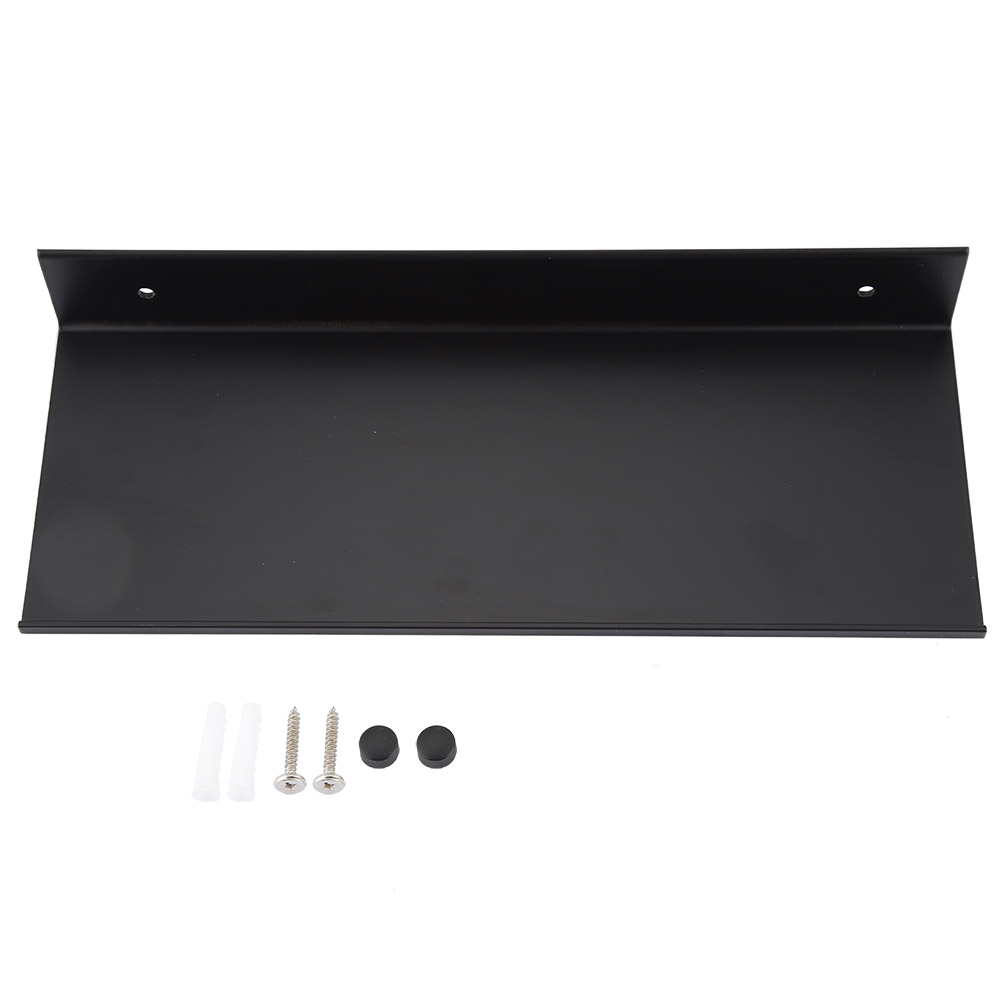 Schwarzes, Einstöckiges Badezimmerregal Aus Mattem Aluminium (50 Cm)