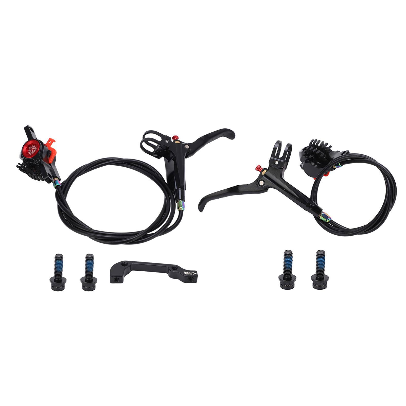 Meijun Fahrrad-scheibenbremsen-set, Rutschfest, Vorne Und Hinten, Mit Hydraulischen Bremssätteln Und Bremszug, Schwarz