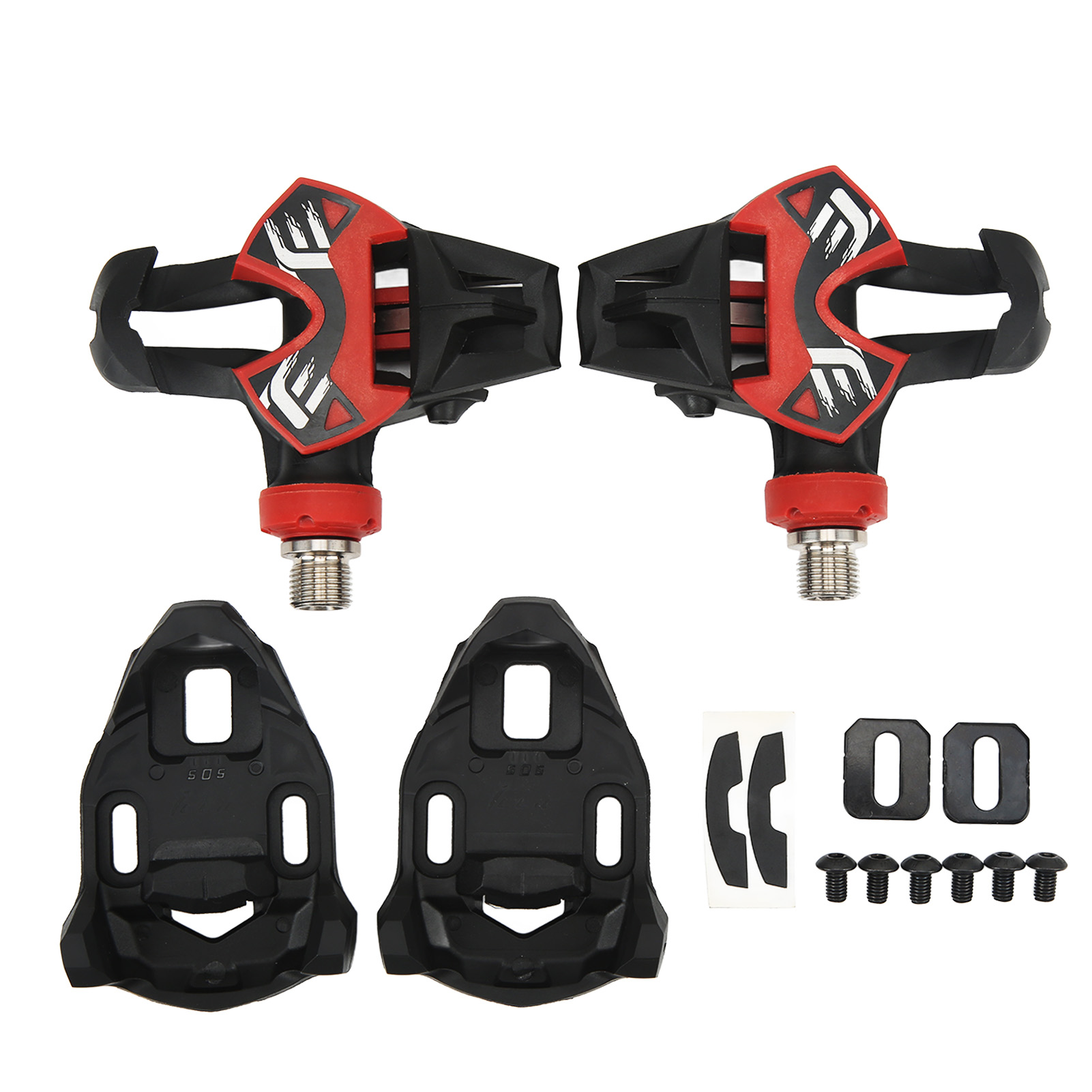 Set Aus 2 Klickpedalen Für Rennräder Oder Mountainbikes, Aus Schwarzer Titanlegierung Und Kohlefaser.