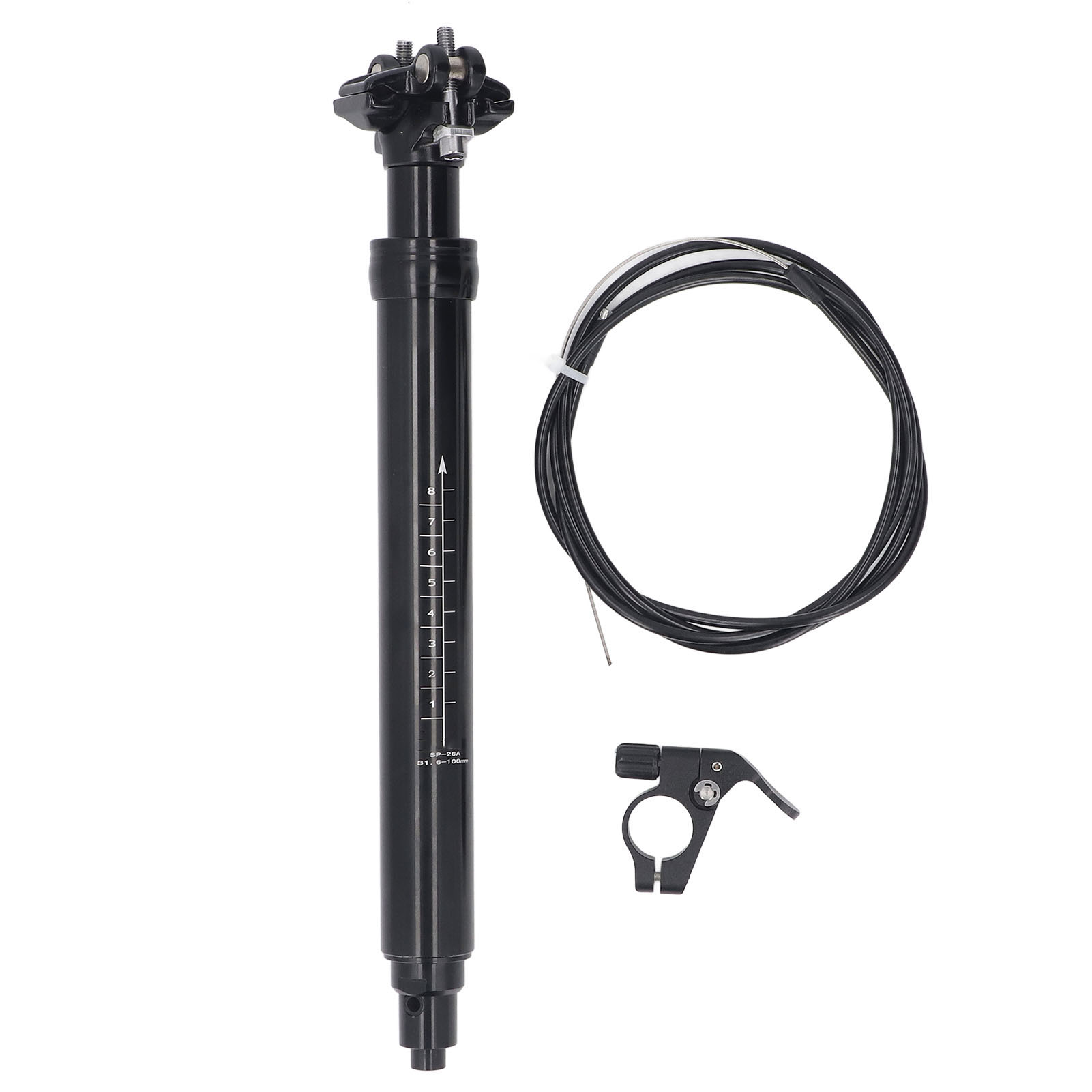 Teleskop-sattelstütze Für Rennrad/mountainbike, 100 Mm Federweg, Interne Kabelführung, Aus Aluminiumlegierung, 31,6 Mm Durchmesser