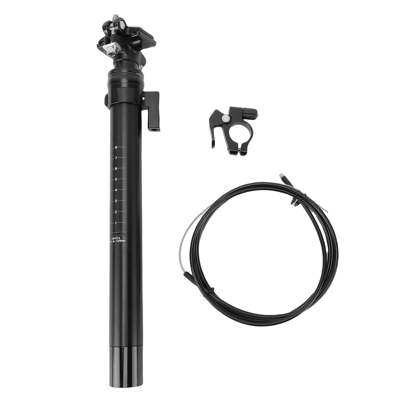 Teleskop-fahrradsattelstütze Aus Aluminiumlegierung Mit 125 Mm Federweg Und Kabelsatz Für Rennräder Und Mountainbikes (31,6 Mm / 1,24 Zoll)