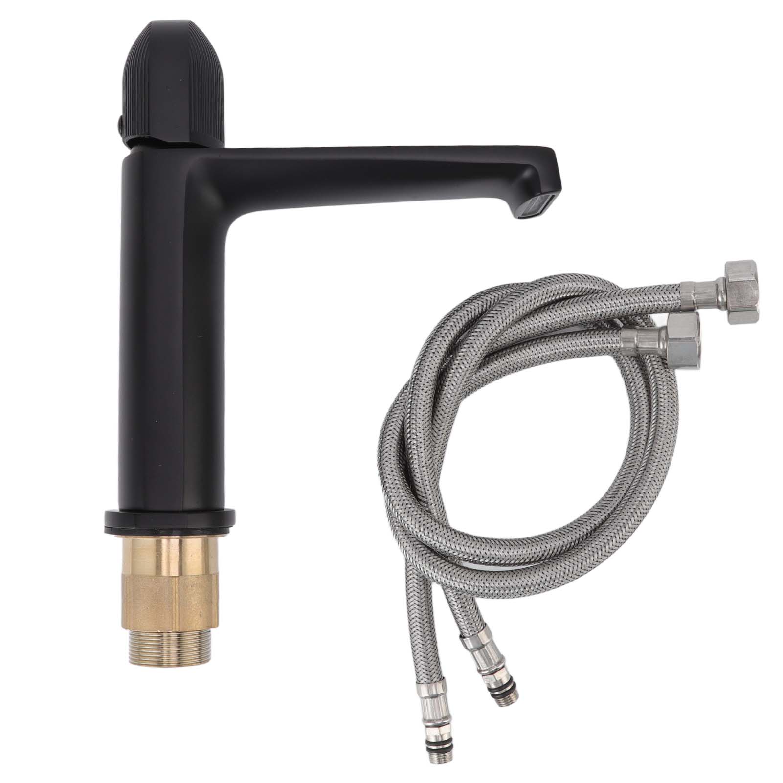 Kupfer-waschtischarmatur, Kupferkörper, G1/2-gewinde, Für Warm- Und Kaltwasser, Für Bad Und Toilette, Schwarz.