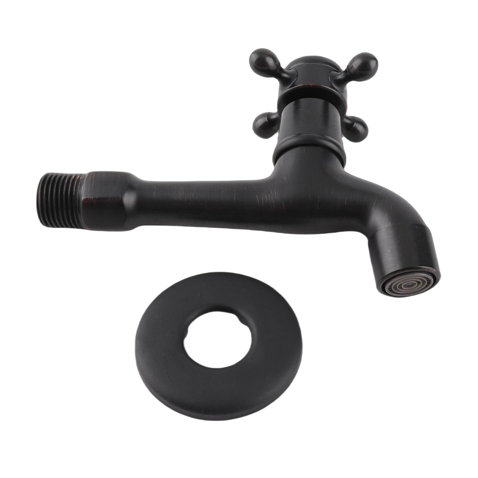 Retro-pool-/wischmopparmatur Aus Messing Mit Einhebelmischer, Schnellöffnung, Nur Für Kaltwasser, Ideal Für Den Hausgebrauch. Lange, Schwarze Armatur.