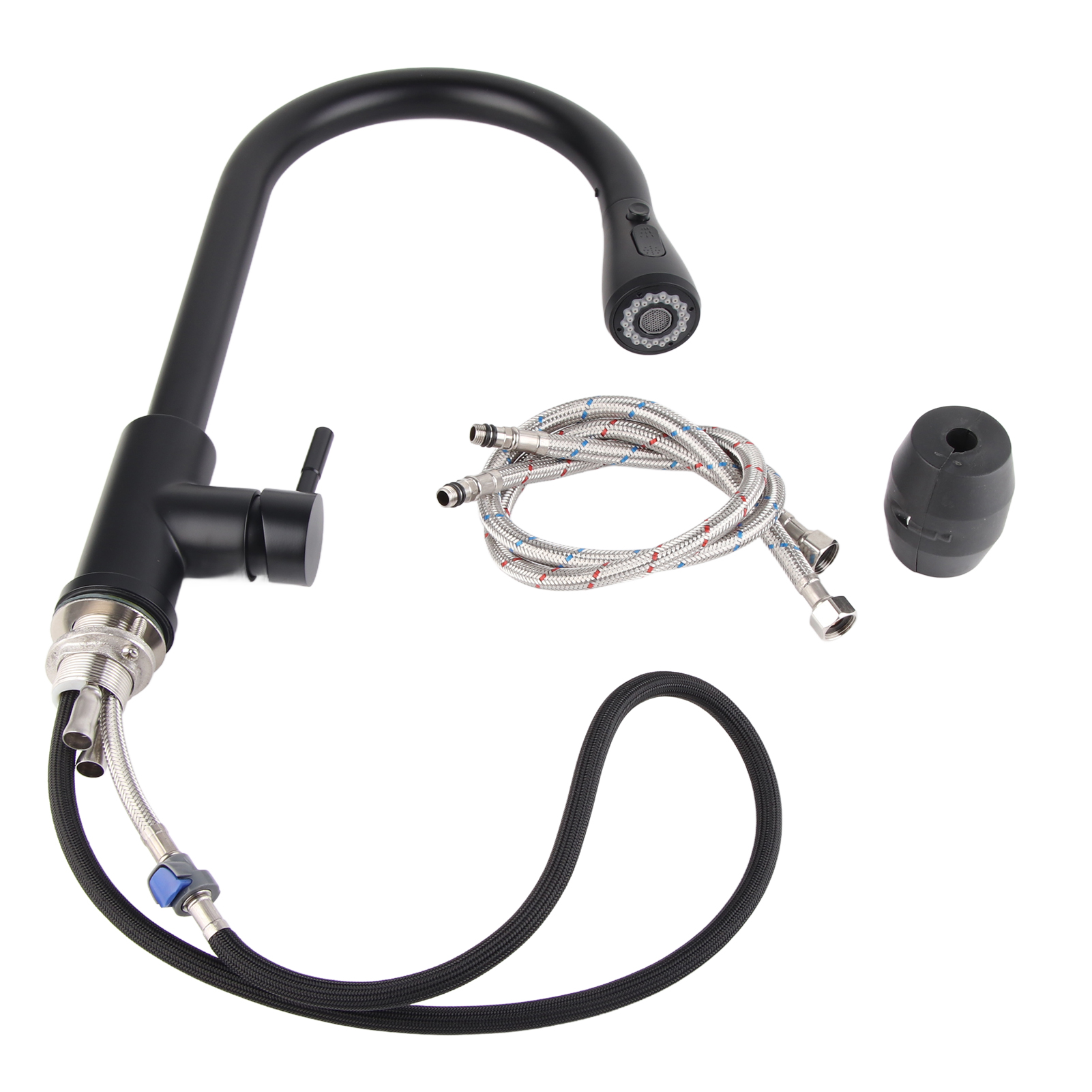 Schwarzer G3/8 Teleskop-spültischarmatur Mit Ausziehmechanismus Für Warm- Und Kaltwasser, Ideal Für Küche Und Bad.