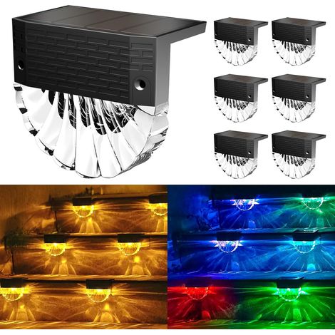 6-flammige Solar-außenleuchte – 3 Modi, Ip65 Wasserdicht, Automatische Ein-/ausschaltfunktion Für Den Garten – Warmweiß/rgb [energieklasse E]