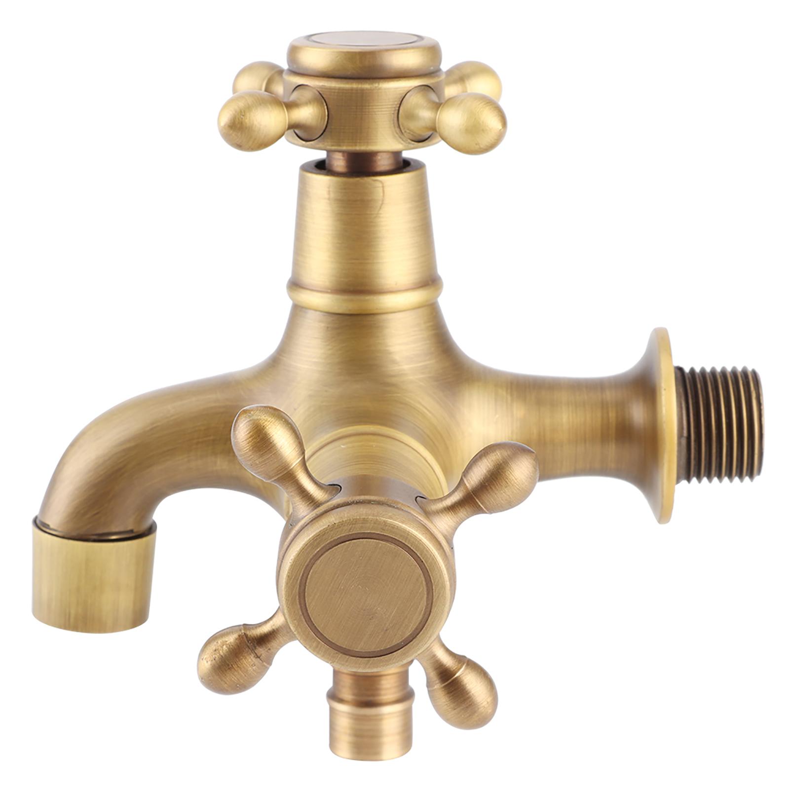 Kupferne Badezimmerarmatur, G1/2"-gewinde, Einzelhahn Für Kaltwasser (geeignet Für Waschmaschine, Wischmopp Oder Pool), Retro-gold-stil