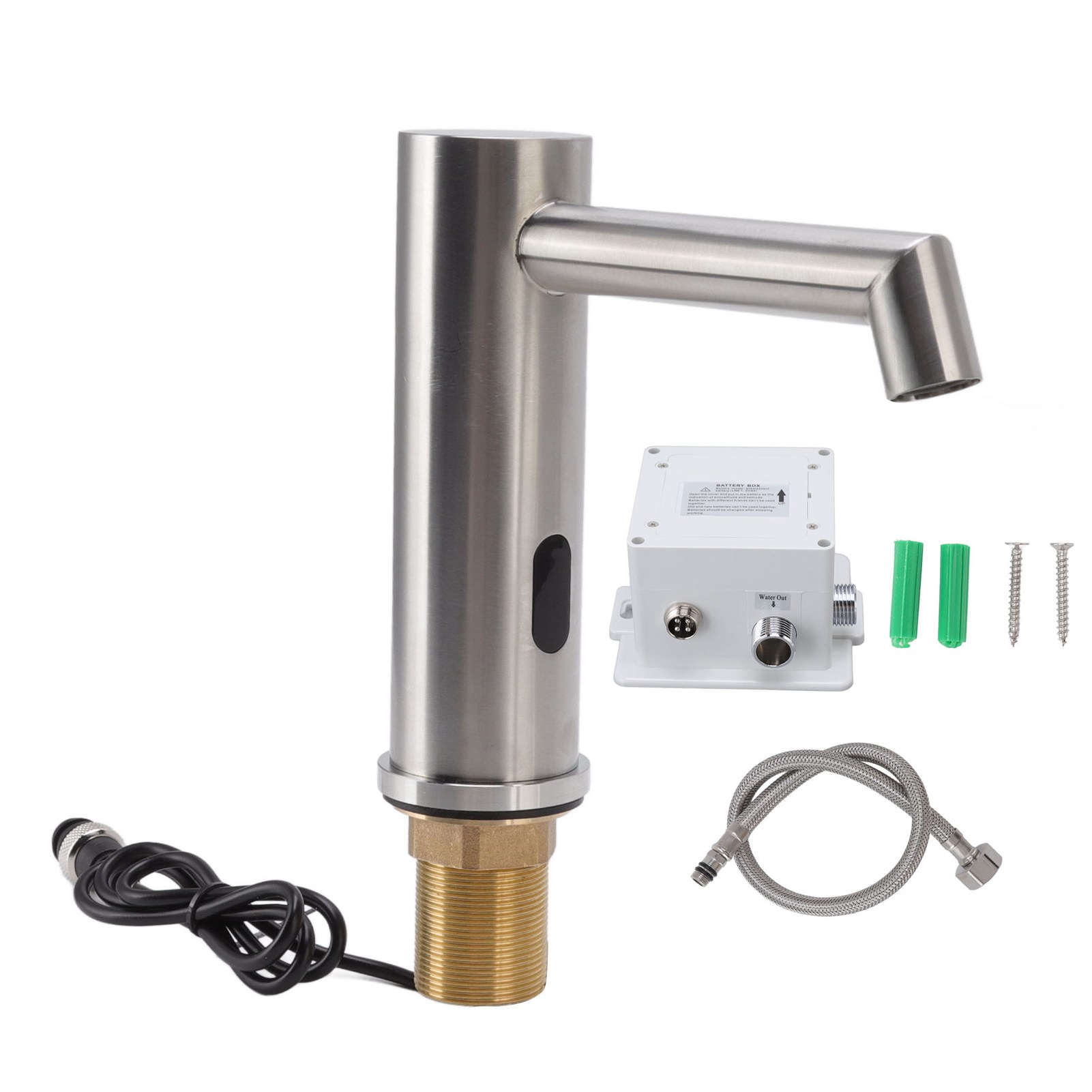 Automatische G1/2-induktionsarmatur Mit Intelligenter Infrarotsteuerung, Gebürstetem Edelstahl 304, Einfacher Kühlung, Verlängerter Berührungsloser Wasserhahn