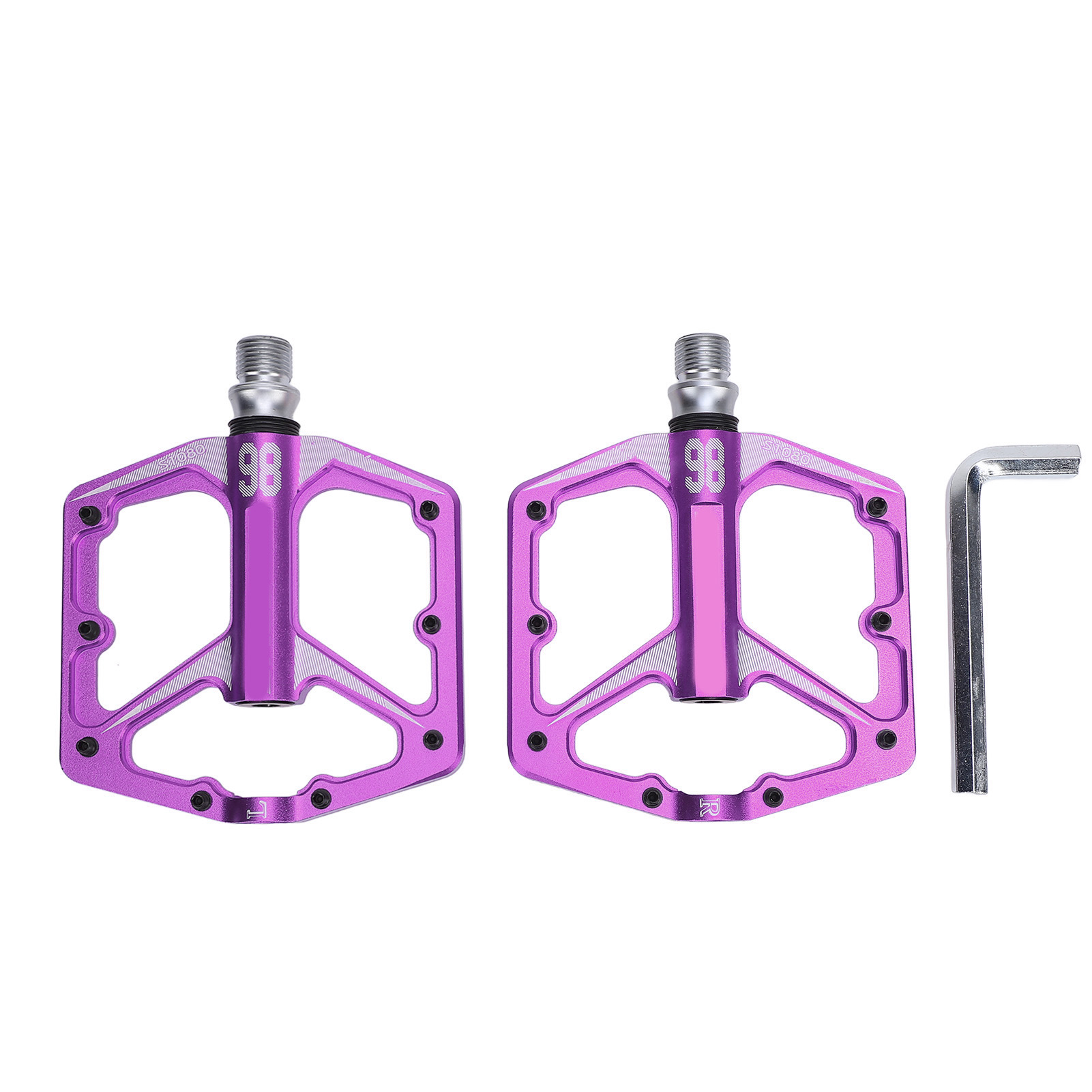 Paar Fahrradpedale Mit 3 Abgedichteten Lagern, Hohl, Rutschfest, Aus Aluminiumlegierung, Für Mountainbikes (lila).