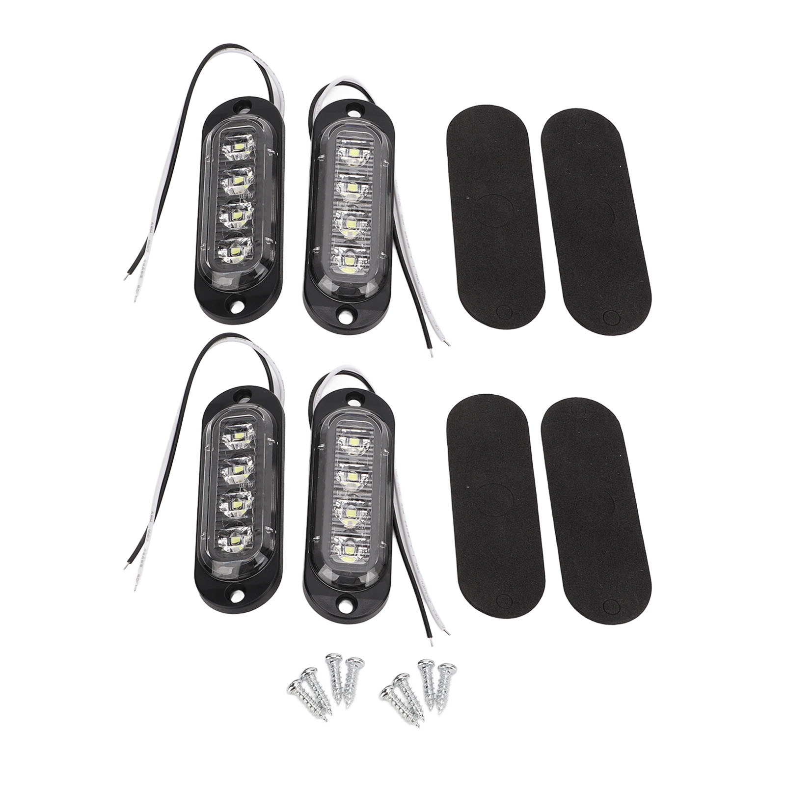 4er-set Lkw-seitenmarkierungsleuchten, Hohe Leuchtkraft (3000 K), Wasserdichte Leds (ip65), Einfache Montage, 12–24 V, Weiß