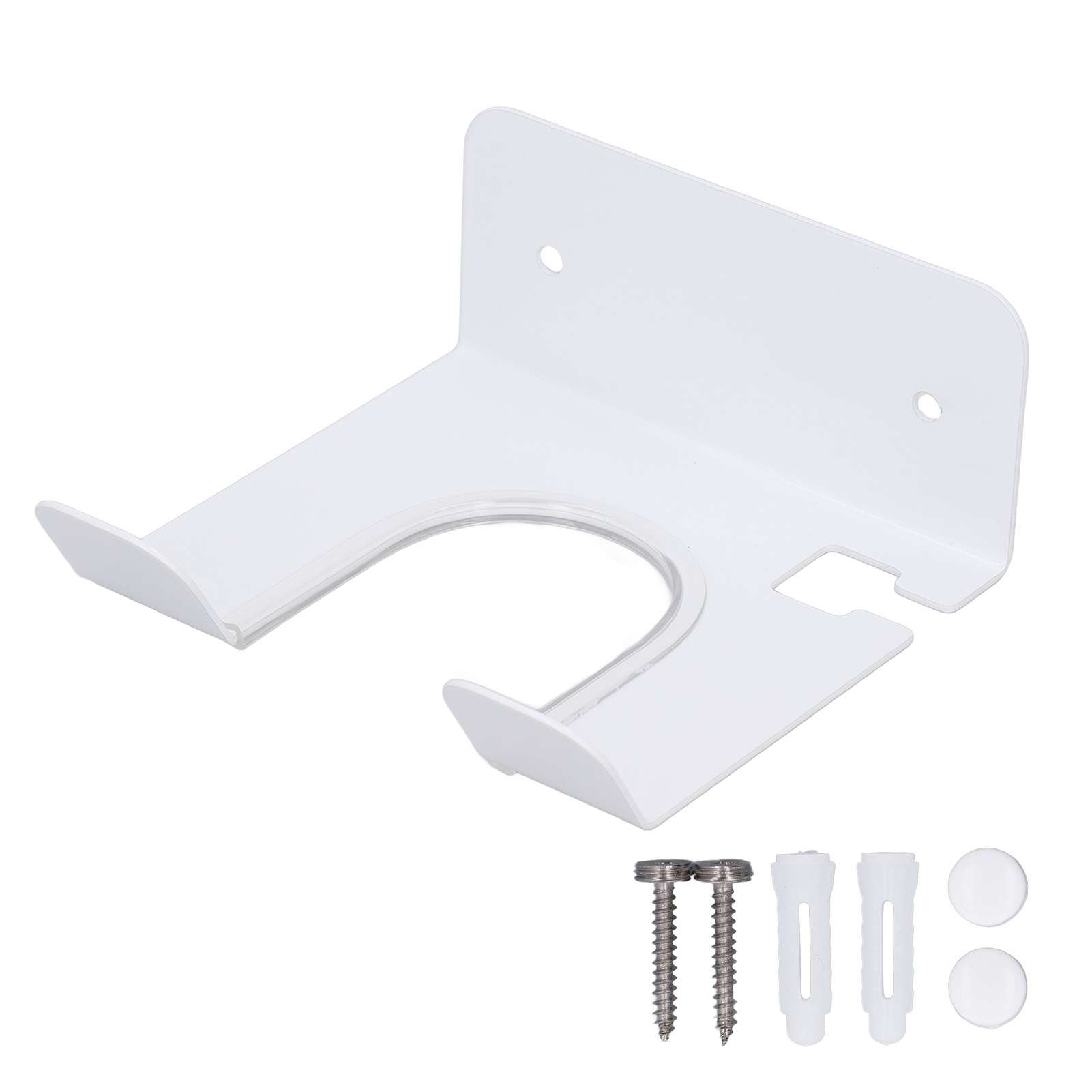 Wandmontierter Haartrocknerhalter Aus Weißem Edelstahl, Ideal Für Zuhause, Badezimmer Oder Toilette.