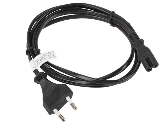 Lanberg Bk Cee 7/16 Euro Auf Iec 320 C7 Stecker 10cc 10cc Netzkabel, 1,8 M, Schwarz