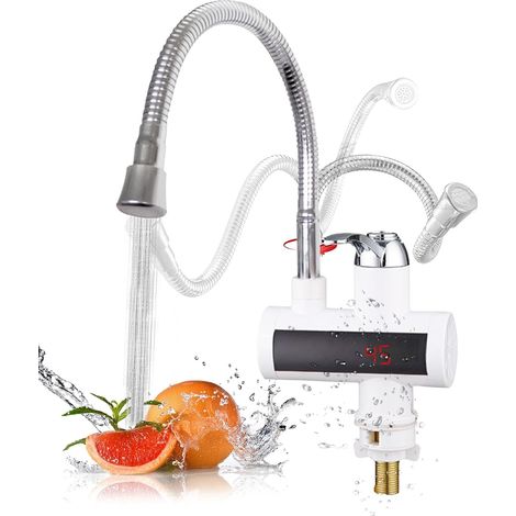 Elektrischer 3000-w-wasserhahn – Durchlauferhitzer Mit 360°-drehfunktion – Led-temperaturanzeige – Einfache Installation Für Bad Und Küche