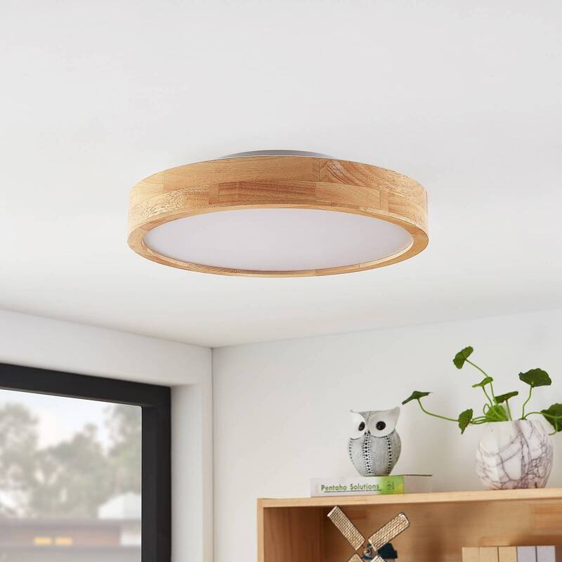 [gebraucht] B-ware Lindby Milada Led Ceiling Light, Oak, Cct, Remote Control