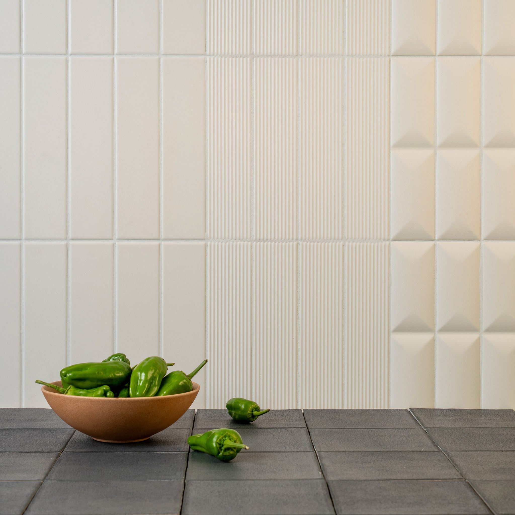 Matte Beige Relief-wandfliese Mit Streifen Für Den Innenbereich 5x20 Cm – Glenbrook Stripes Blank Canvas