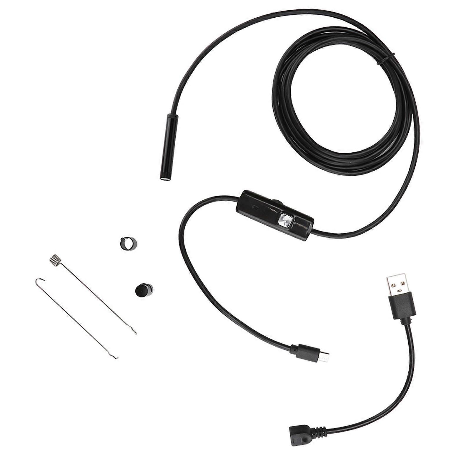 2-in-1 Hd Ip67 Wasserdichtes 7-mm-handy-endoskop Für Android/windows Mit 2 Meter Usb-kabel