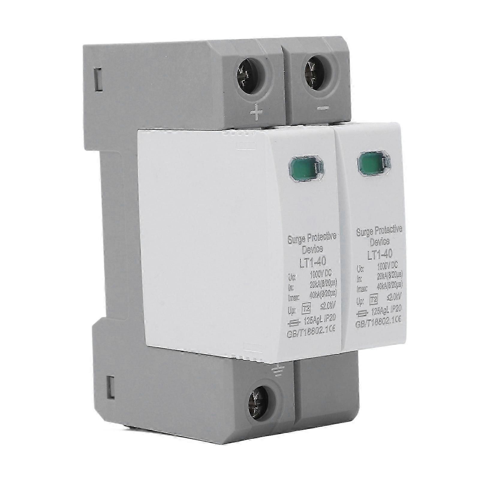 Modularer Dc-überspannungsableiter 2p 40ka 1000v, Schnelle Ansprechzeit, Überspannungsschutz, Flammhemmende Und Kompakte Bauweise Für Solaranlagen