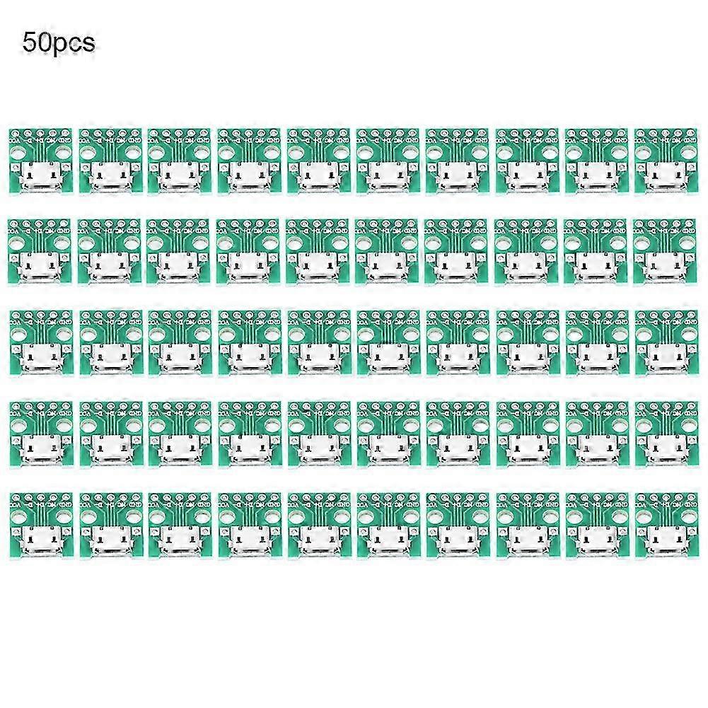 50 Micro-usb-buchse Auf 2,54-mm-dip-stiftleisten-adaptermodul-schnittstellenkonverter-set