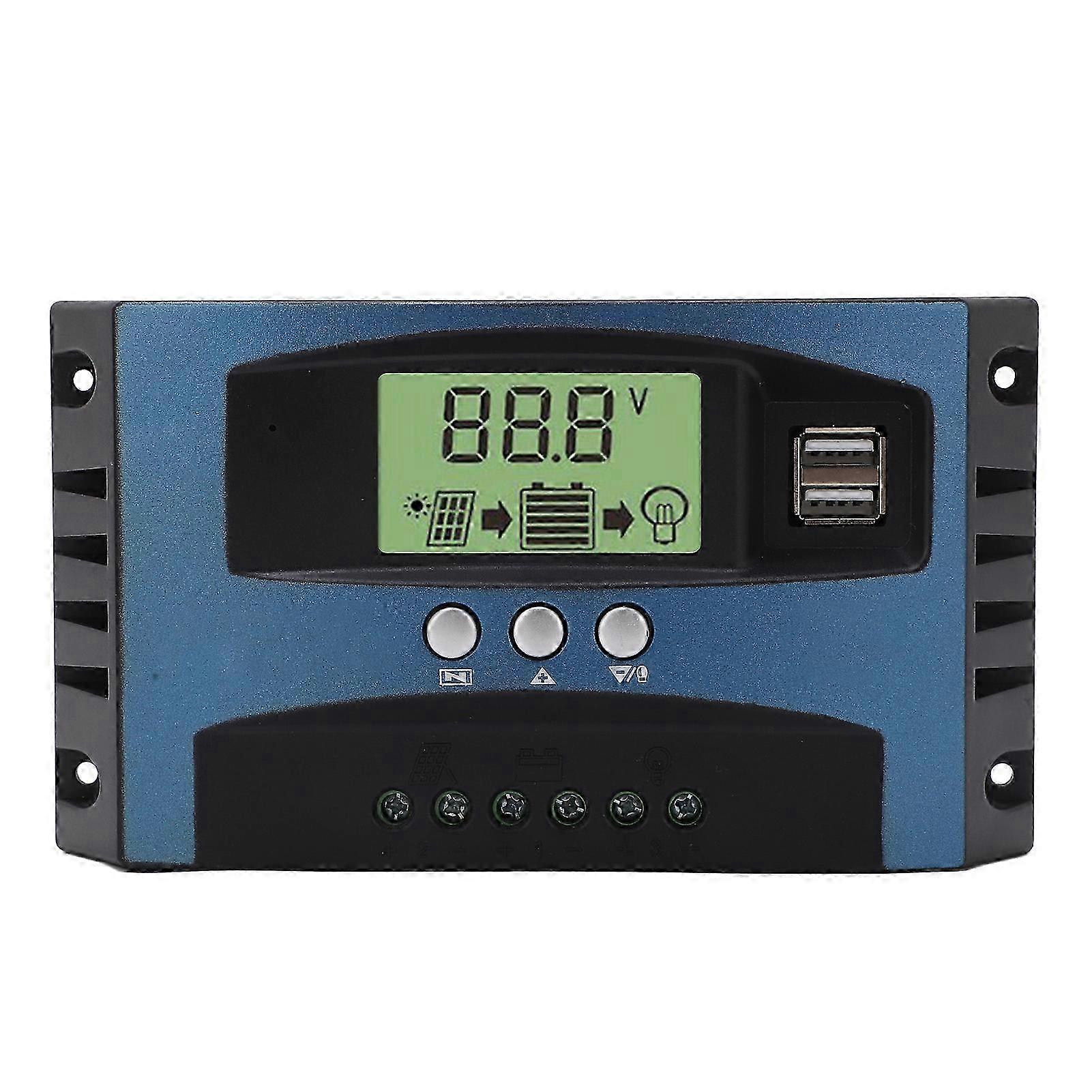 Mppt 30a 12v/24v Solarladeregler, Intelligente Erkennung, Lcd-bildschirm, Photovoltaik-panel-regler Mit 10a Entladung, Optimierte Batterieregelung.