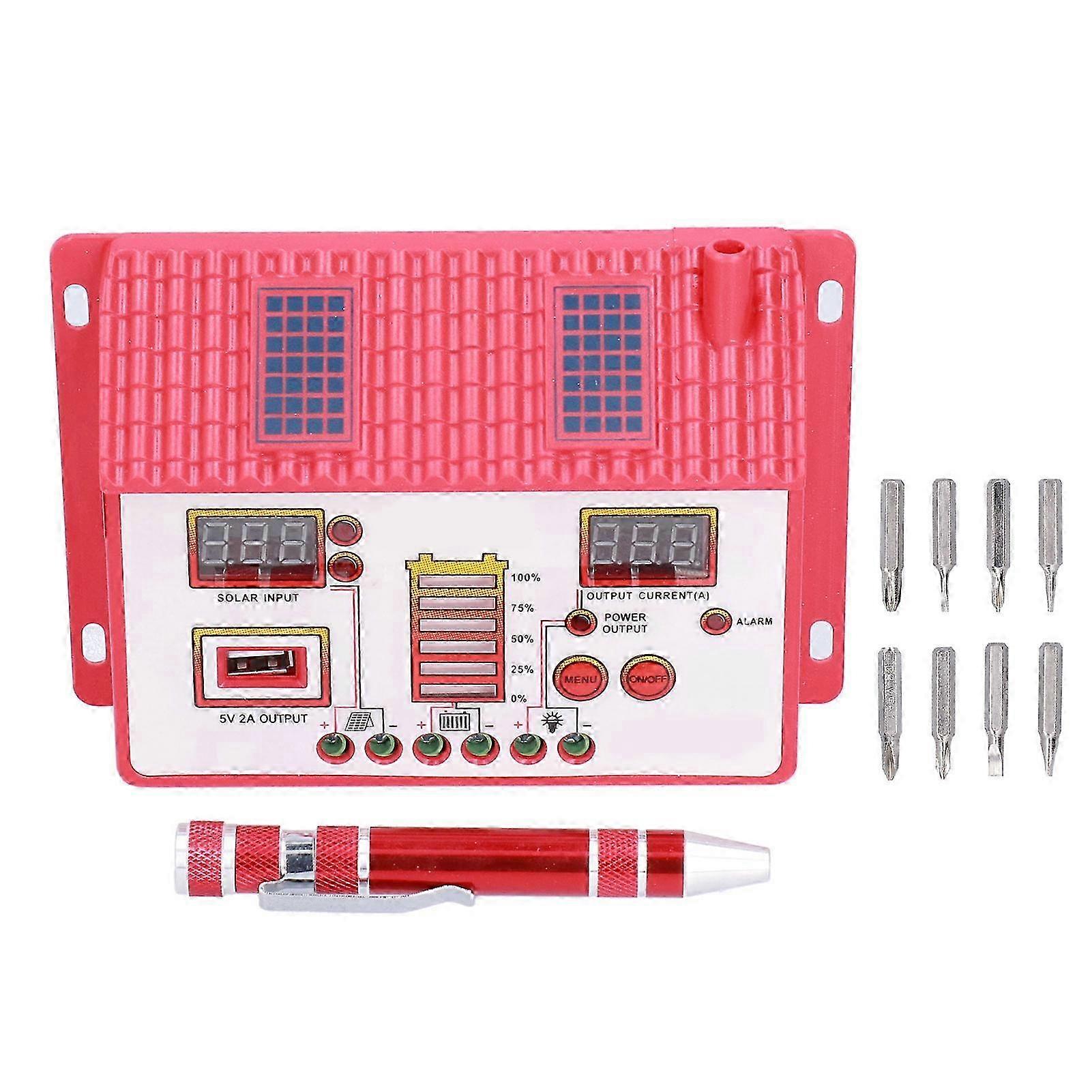 10-a-solarladeregler, Hausform, 12 V/24 V, Automatische Erkennung, Digitale Led-anzeige