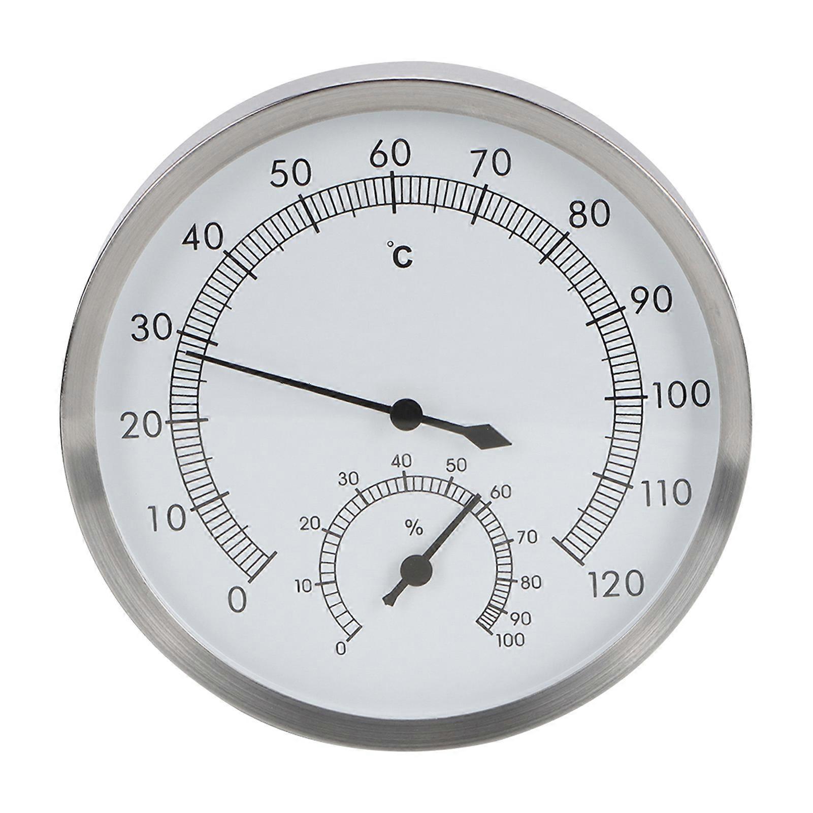 2-in-1-thermometer-hygrometer Aus Edelstahl Für Sauna Und Dampfbad, Misst Temperatur Und Luftfeuchtigkeit Im Innenraum, Präzise Messwerte, Robustes Design