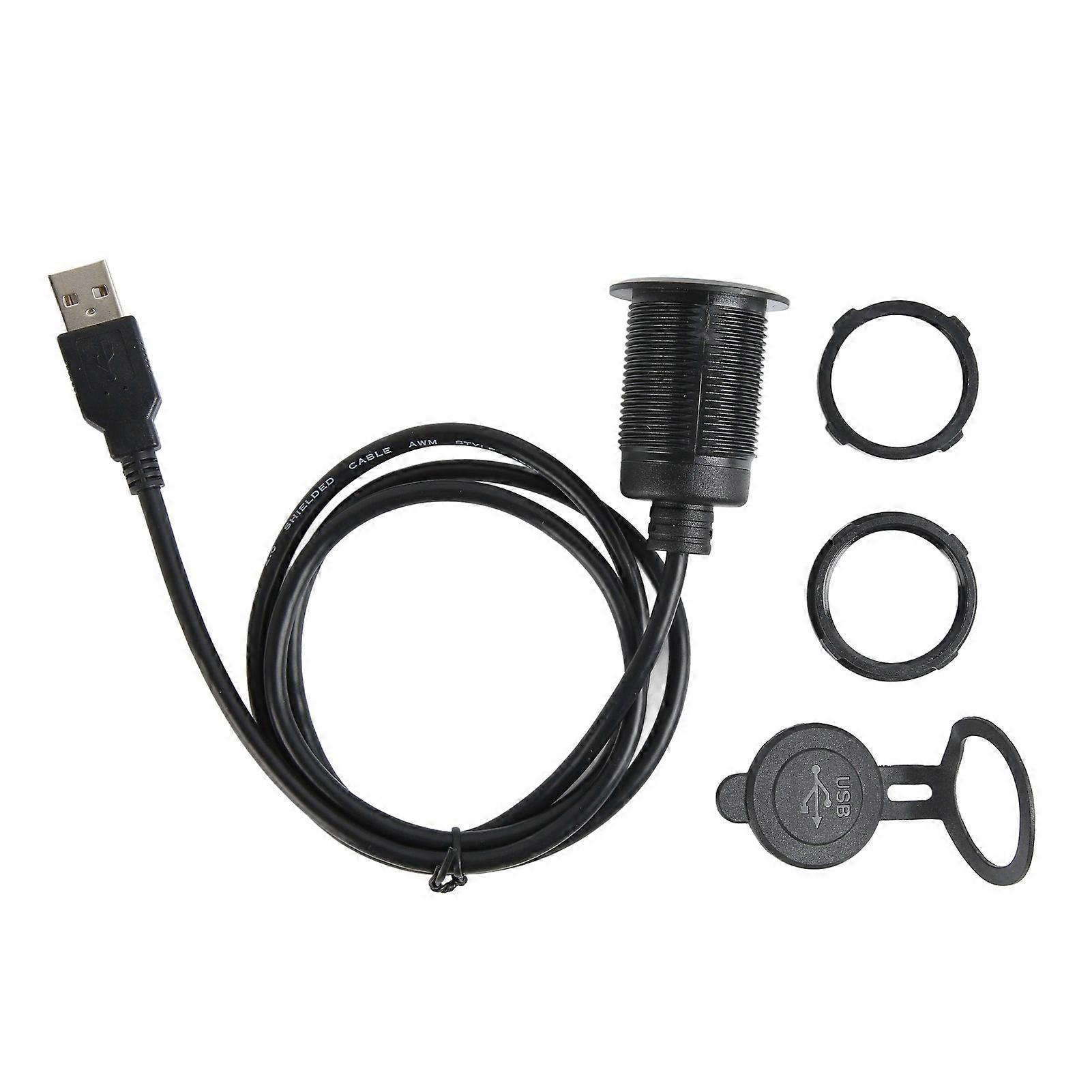 Usb 2.0 Dual-stecker Auf Dual-buchse-anschluss, Armaturenbrettmontage, Wasserdicht, Plug & Play, Kfz-kabel