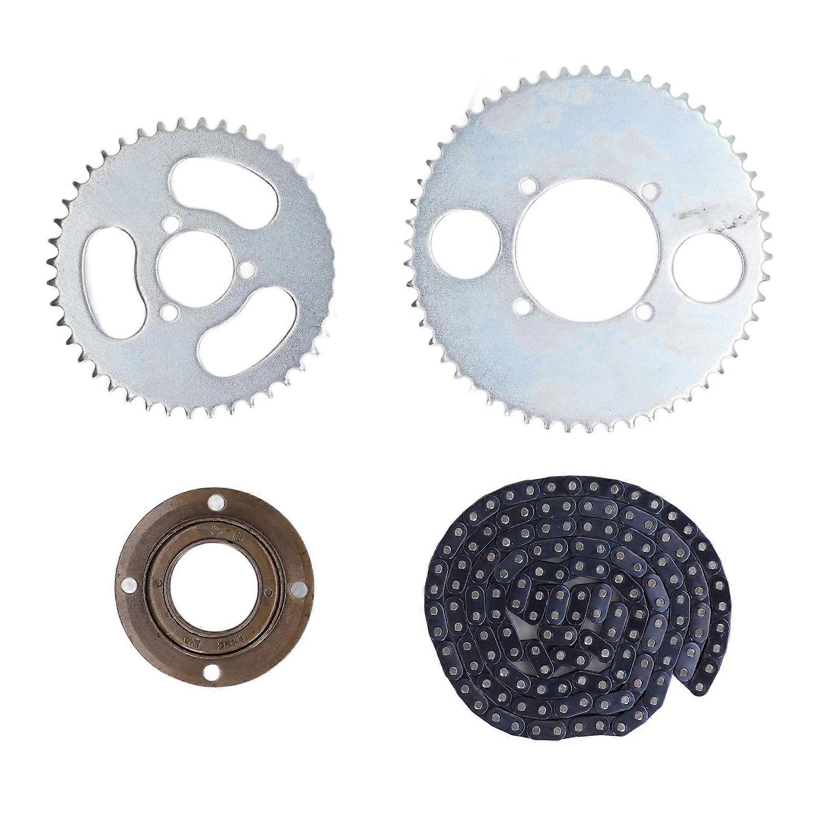 44-zahn-kettenritzel + 54-zahn-4-loch-freilauf, T8f 146-glieder-antriebssatz, Mittleres Kettenblatt Und Großes Ritzel Für Roller, Komplettes Stahlset.
