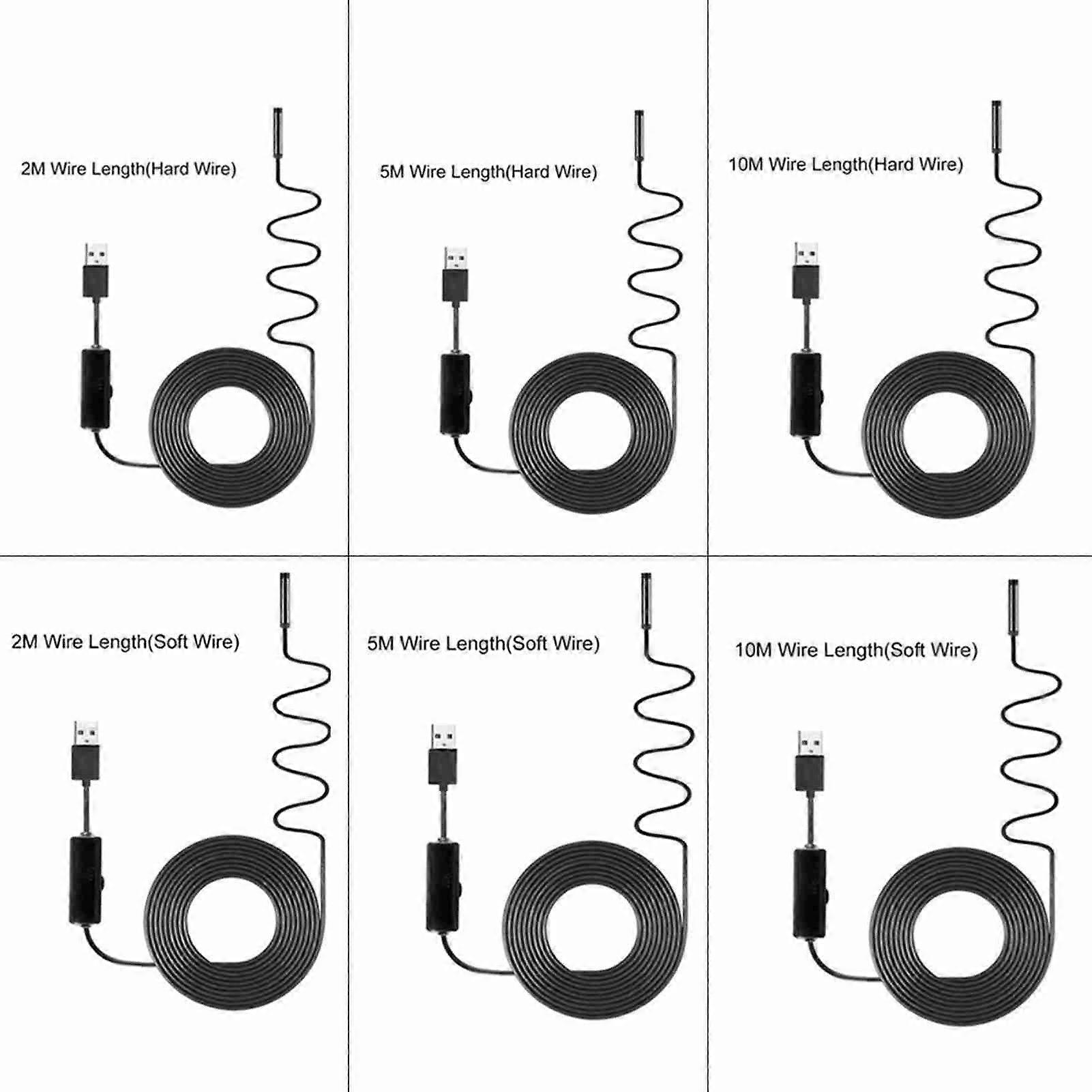 Ip67 Wasserdichte Industrielle Endoskop-inspektionskamera, 8-mm-objektiv, 8 Integrierte Leds, Flexible Usb-sonde Für Visuelle Inspektion, Professionelles Diagnosegerät