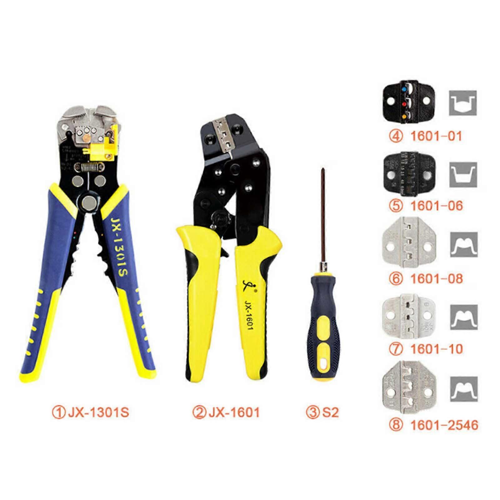 Jx-d 5301 Ratschen-crimpzange, Abisolier- Und Crimpzange Für Kabel, Elektroreparaturset, Integrierter Drahtschneider, Ergonomischer Griff, Für Den Professionellen Einsatz Und Heimwerker.