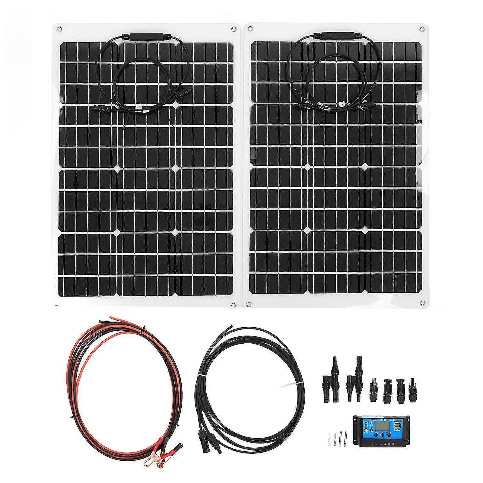 140-w-monokristallines, Wasserdichtes, Flexibles Solarpanel-set Mit Verpolungsschutz Für 12-v-batterie