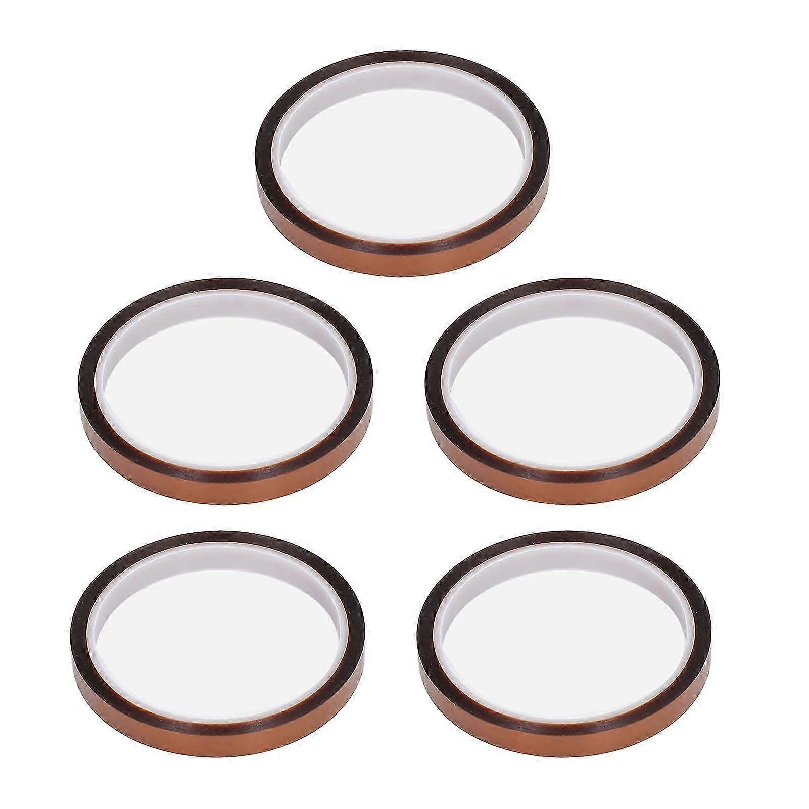 Polyimidband, 5 Rollen, 33 M, Hochtemperaturisolierend, Hitzebeständig, Antistatisch, 10 Mm Breit, Befestigungszubehör, 10 Mm/0,39 Zoll Thermisches Klebeband.