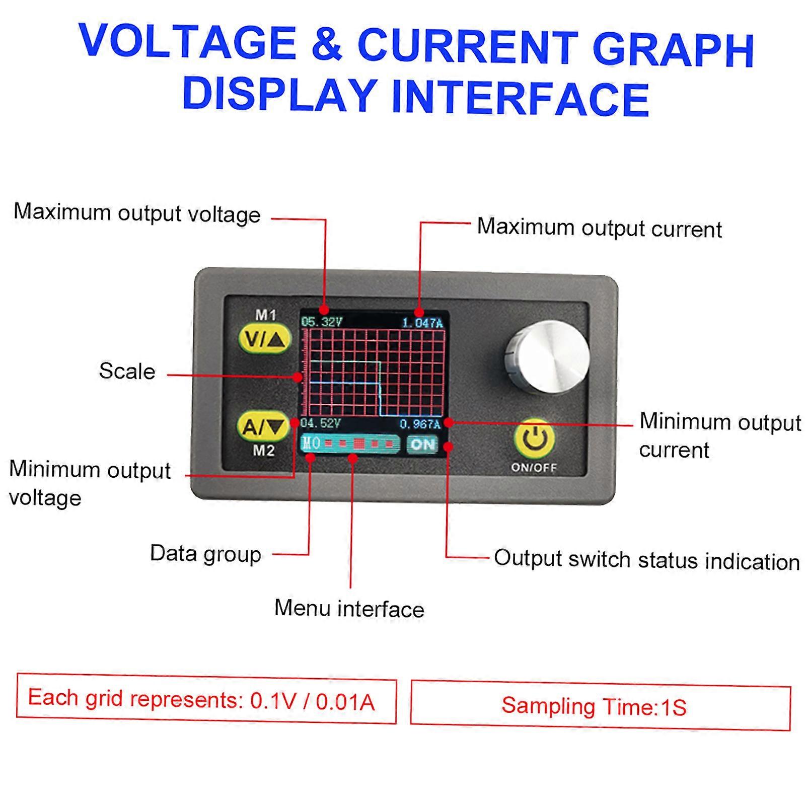 Programmierbares 80-w-5-a-netzteil Mit Konstantstromregelung Und Einstellbarer Spannung. Dc/dc-wandlermodul Mit Datenspeicher Und Digitalanzeige.
