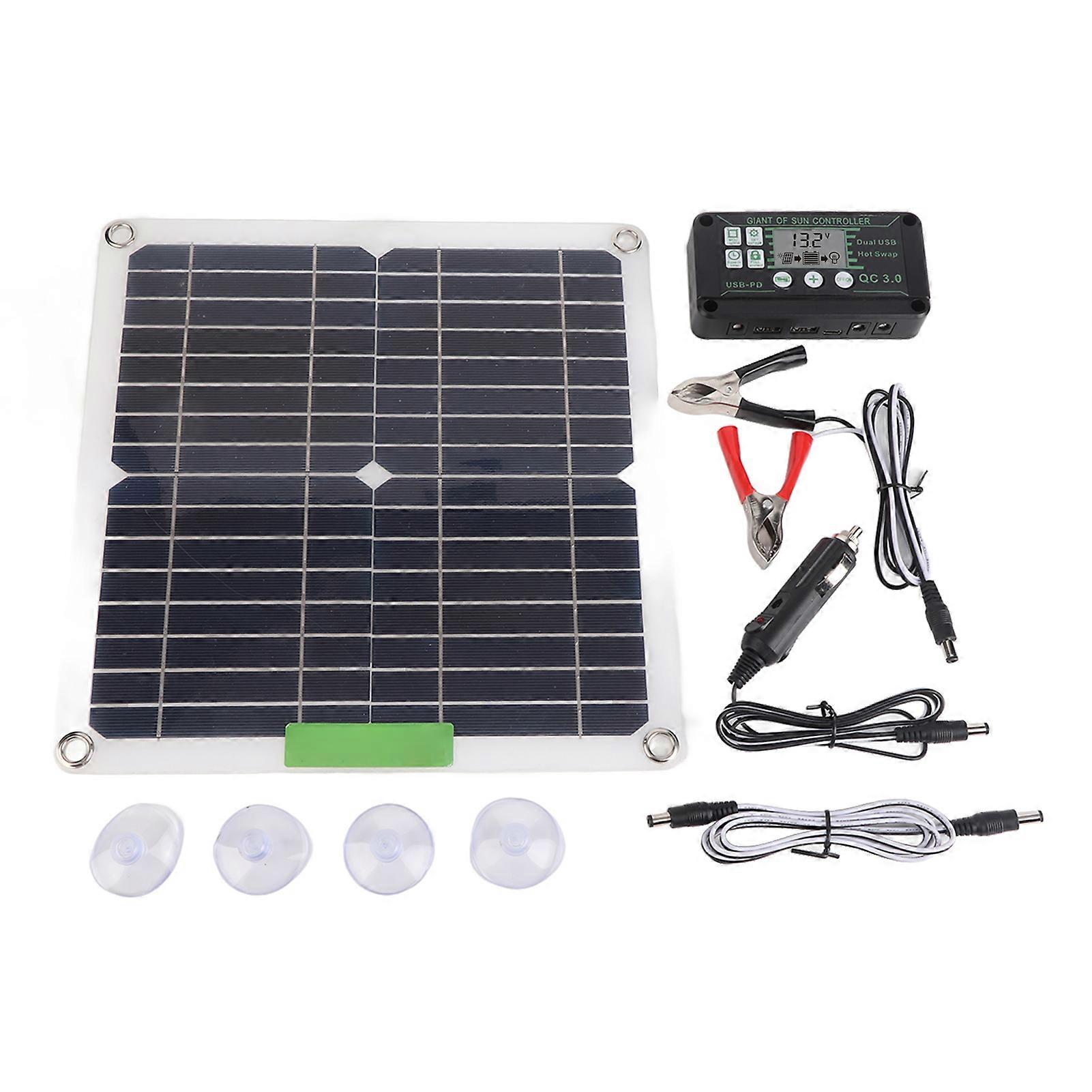 200w 12v Tragbares Monokristallines Solarpanel Mit Regler, Rucksack Für Radfahren, Wandern, Camping Und Bergsteigen