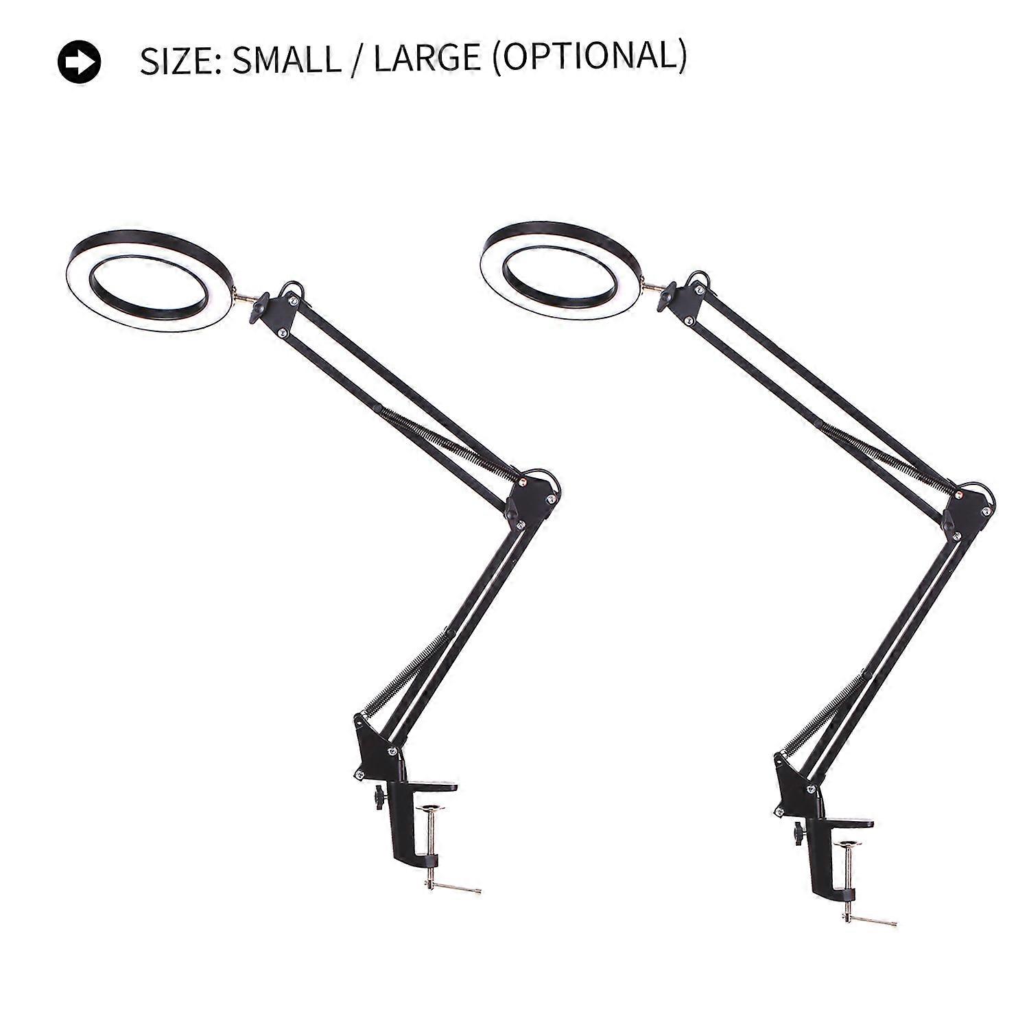 5-fach Usb-led-stehlampe Mit Lupe, Gelenkarm, Klemme, Freihändiger Tischhalterung, 3 Modi, Einstellbarer Helligkeit