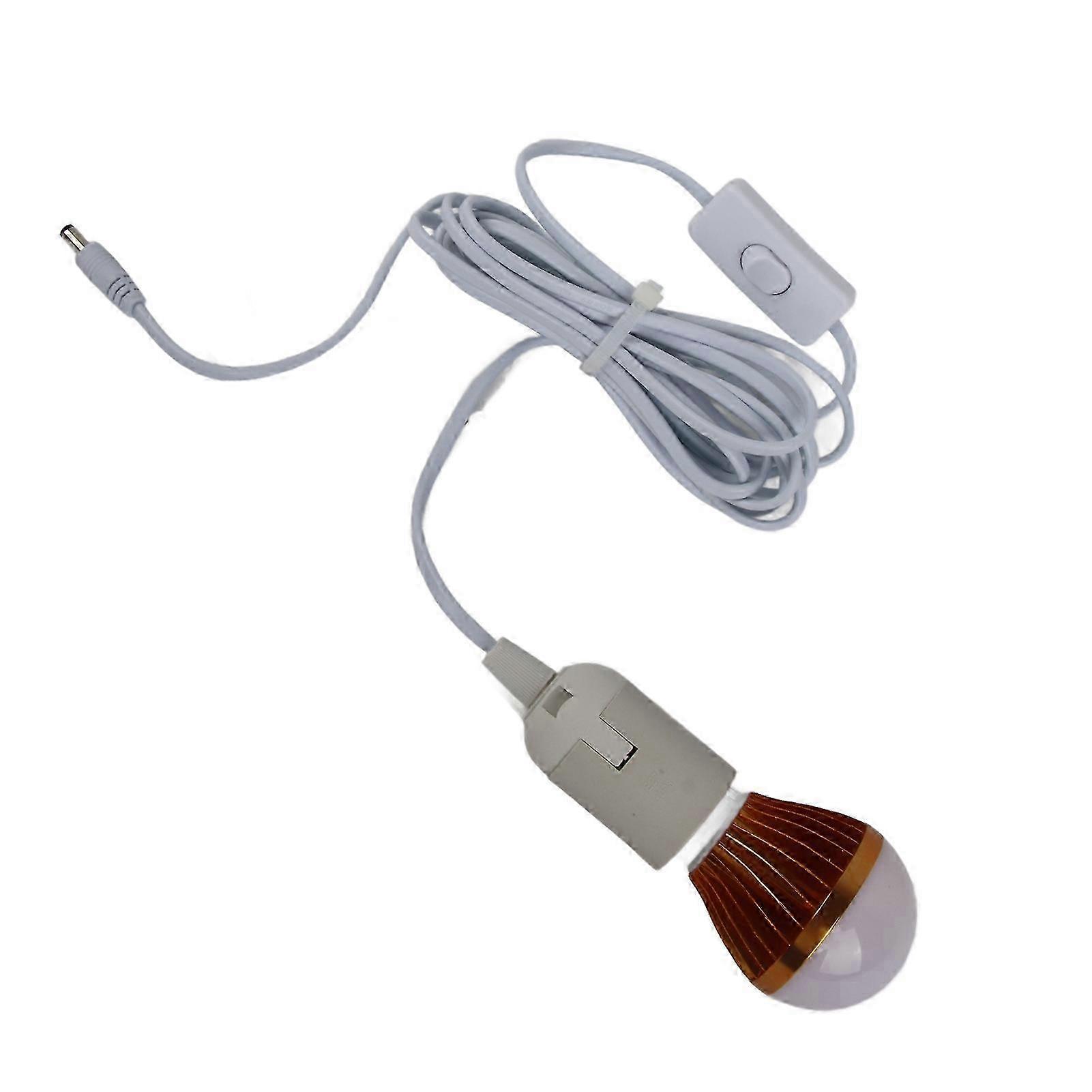 Spiralförmige E27 5w 12v Weiße Led-solarlampe Mit 3m Dc-kabel Für Campingzelte Und Notbeleuchtung
