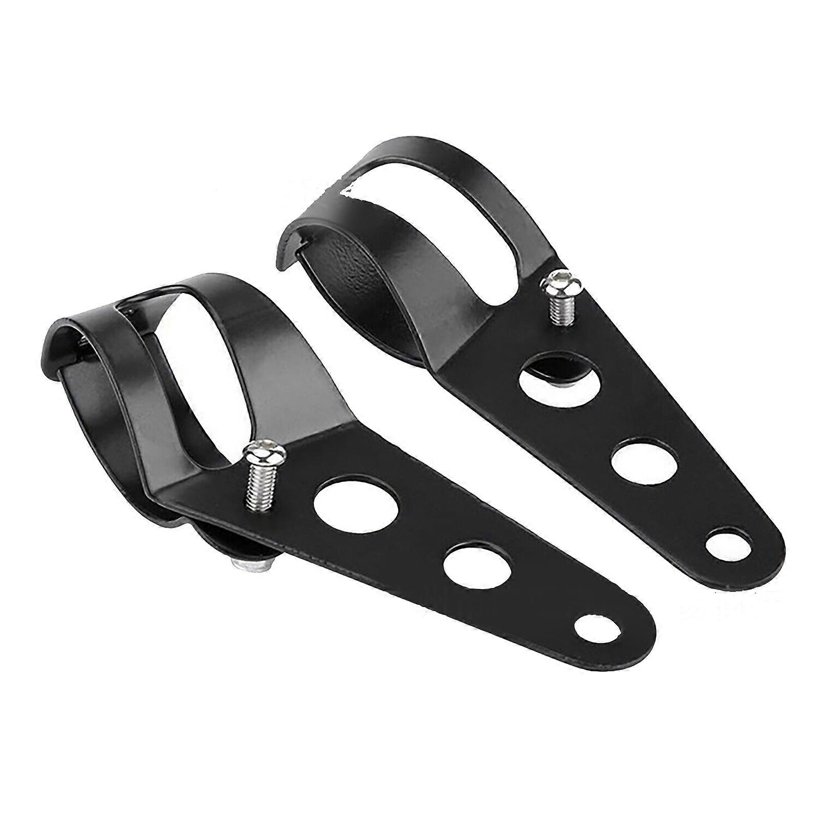 2 Schwarze Motorradscheinwerferhalterungen, Verstellbare Frontbefestigungsklemme Für 35-43 Mm Gabeln