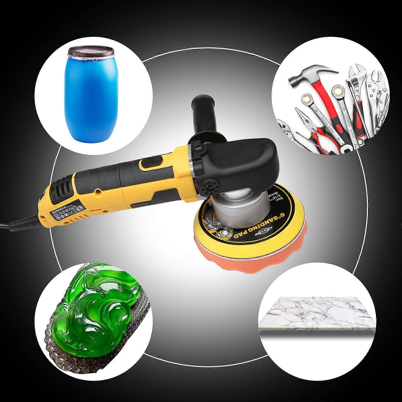 6-gang-poliermaschine Mit Variabler Drehzahl (5600 U/min), Tragbare Elektrische Handpoliermaschine Für Autos, Möbel, Keramik Und Jade, 15 Cm Vibrationspoliermaschine