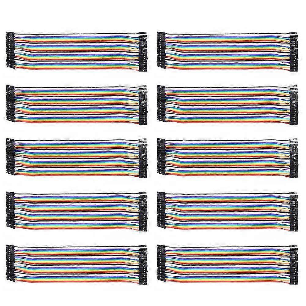 10 Jumperkabel (buchse-buchse), 2,54 Mm Kunststoffkabel, Prototypenverbinder, 20 Cm Länge, 10er-packung