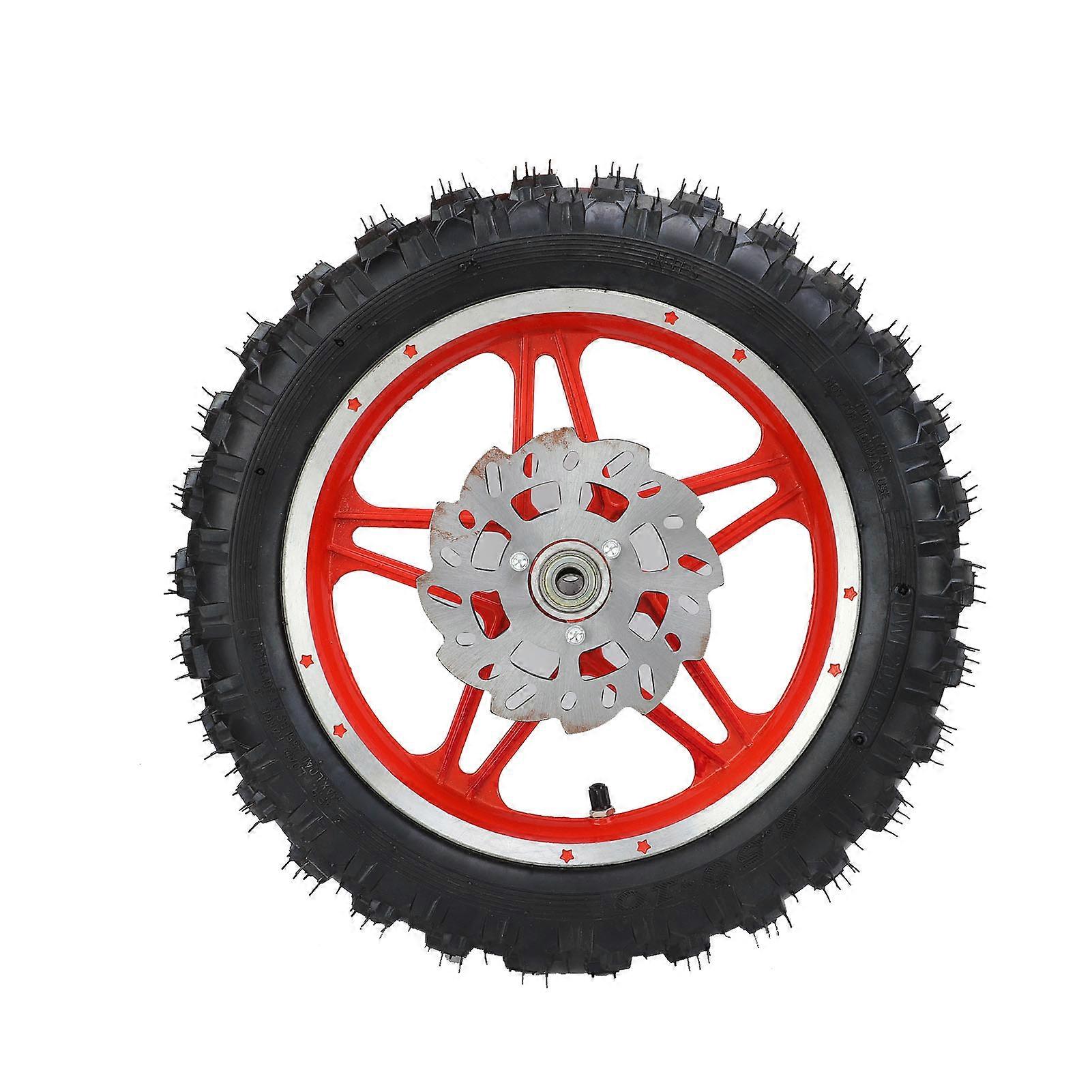 Komplettes Rotes 2,5-10 Vorderrad, Felge Mit Bremsscheibe, Lager Und Ritzel Für Motorrad Und Geländefahrrad