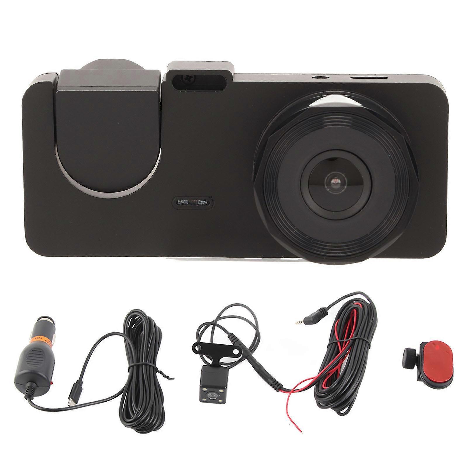3-linsen-full-hd-1080p-autokamera, 2-zoll-ips-bildschirm, Dashcam Mit Intelligenter Bewegungserkennung Und Parküberwachung, Professionelle Dashcam