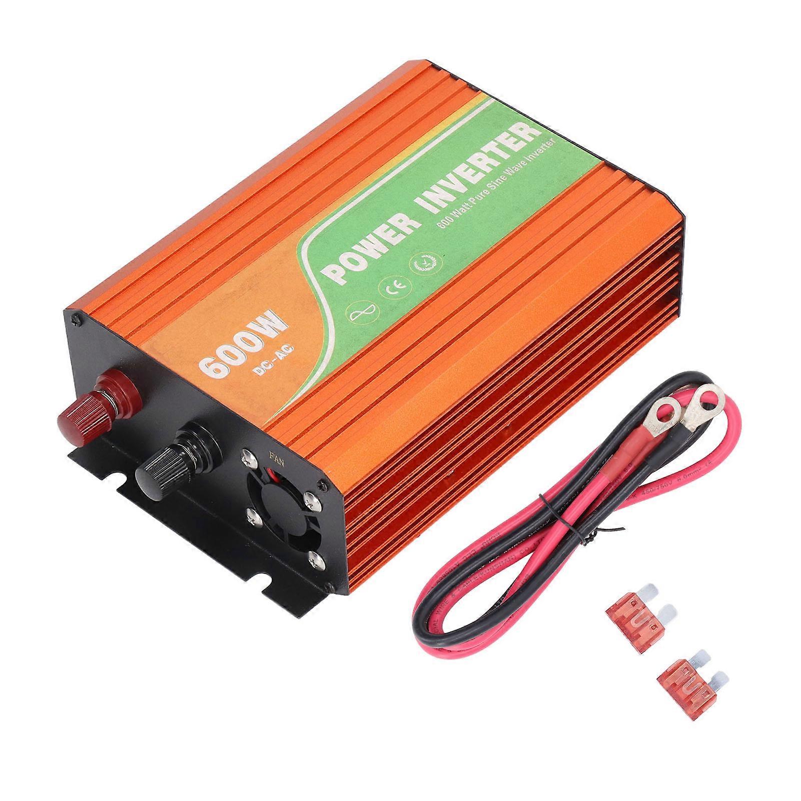 600-w-sinus-wechselrichter, Hochfrequenz-aluminiumgehäuse, 12-v-/24-v-auf-110-v-/220-v-transformator Für Wohnmobile Und Pkw